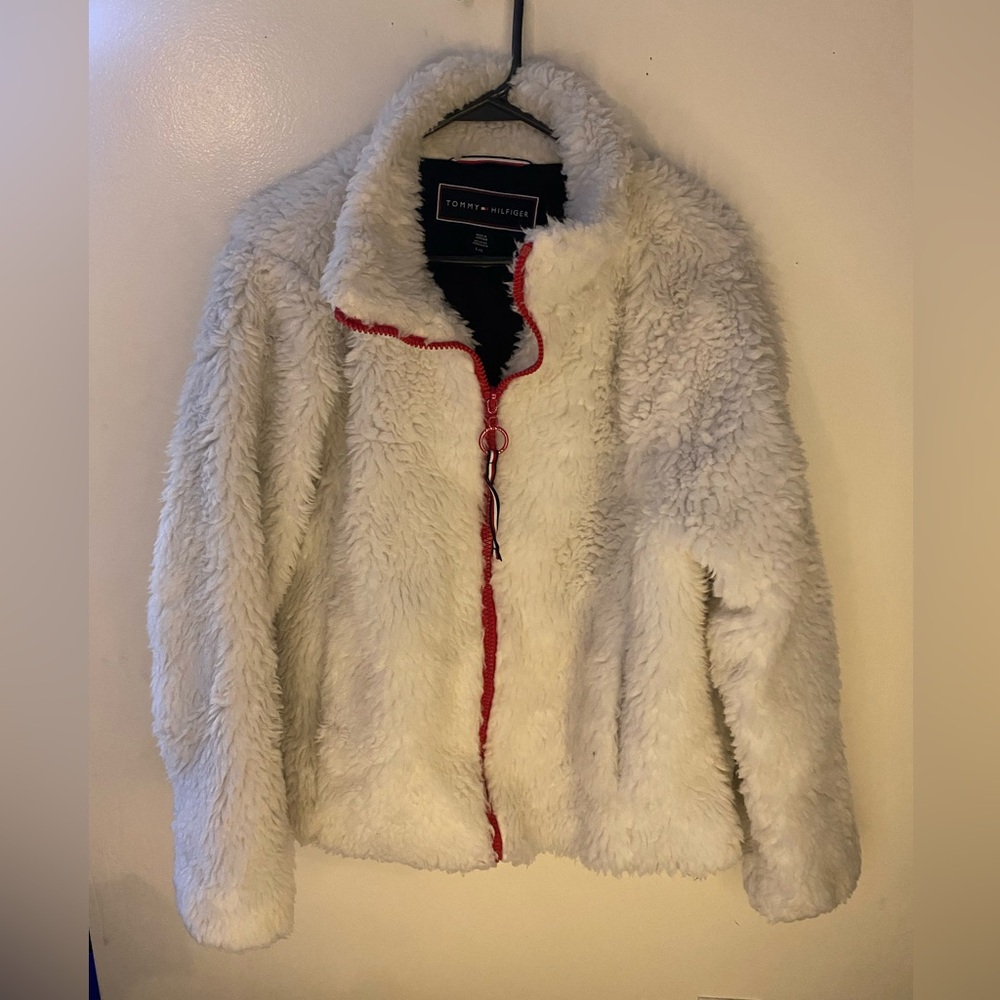 Tommy Hilfiger Women's White Fleece Jacket